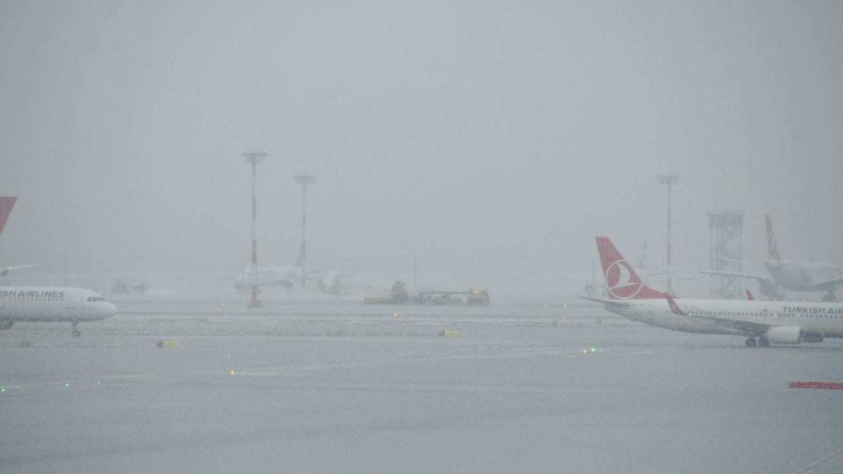 İstanbul Havalimanı’nda kar yağışı etkili oldu