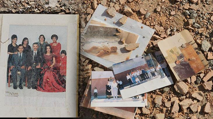 Mutluluklar fotoğraflarda, fotoğraflar enkazlarda kaldı