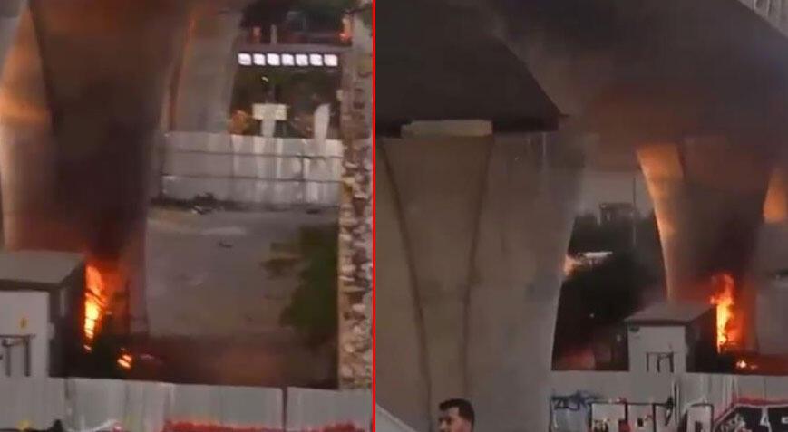 Haliç metro köprüsü altında büyük panik! Trafo patladı, yangın çıktı